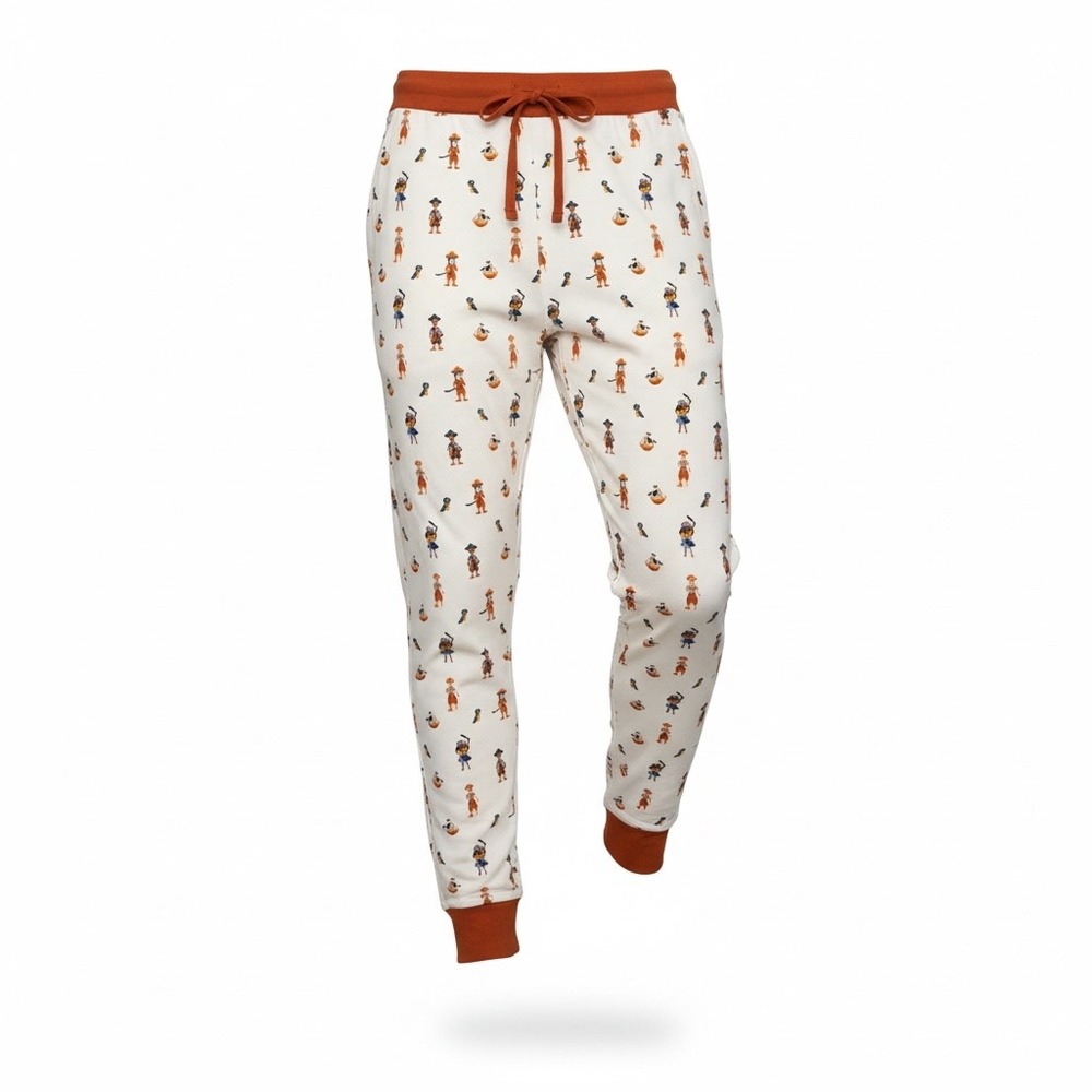 Bubble Baby Pirate Monkey Bamboo Joggers Cream Rust Orange XXS/XS BB-009